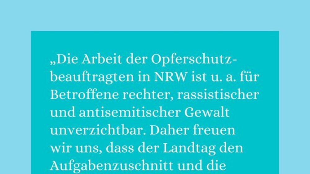 Stärkung der Opferschutzbeauftragen in NRW: neues "Gesetz über die Beauftragte oder den Beauftragten für den Opferschutz des Landes Nordrhein-Westfalen" im Landtag NRW beschlossen. Das neue "Gesetz über die Beauftragte oder den Beauftragten für den Opferschutz des Landes Nordrhein-Westfalen" stärkt die gesetzliche Verankung der Opferschutzbeauftragten in Nordrhein-Westfalen (NRW). "Die Arbeit der Opferschutzbeauftragte|n in NRW ist u.a. für Betroffene rechter, rassistischer und antisemitischer Gewalt unverzichtbar. Daher freuen wir uns, dass der Landtag den Aufgabenzuschnitt und die rechtliche Stellung der Opferschutzbeauftragten nun stärkt", sagt Fabian Reeker, Leiter der Opferberatung Rheinland (OBR).
