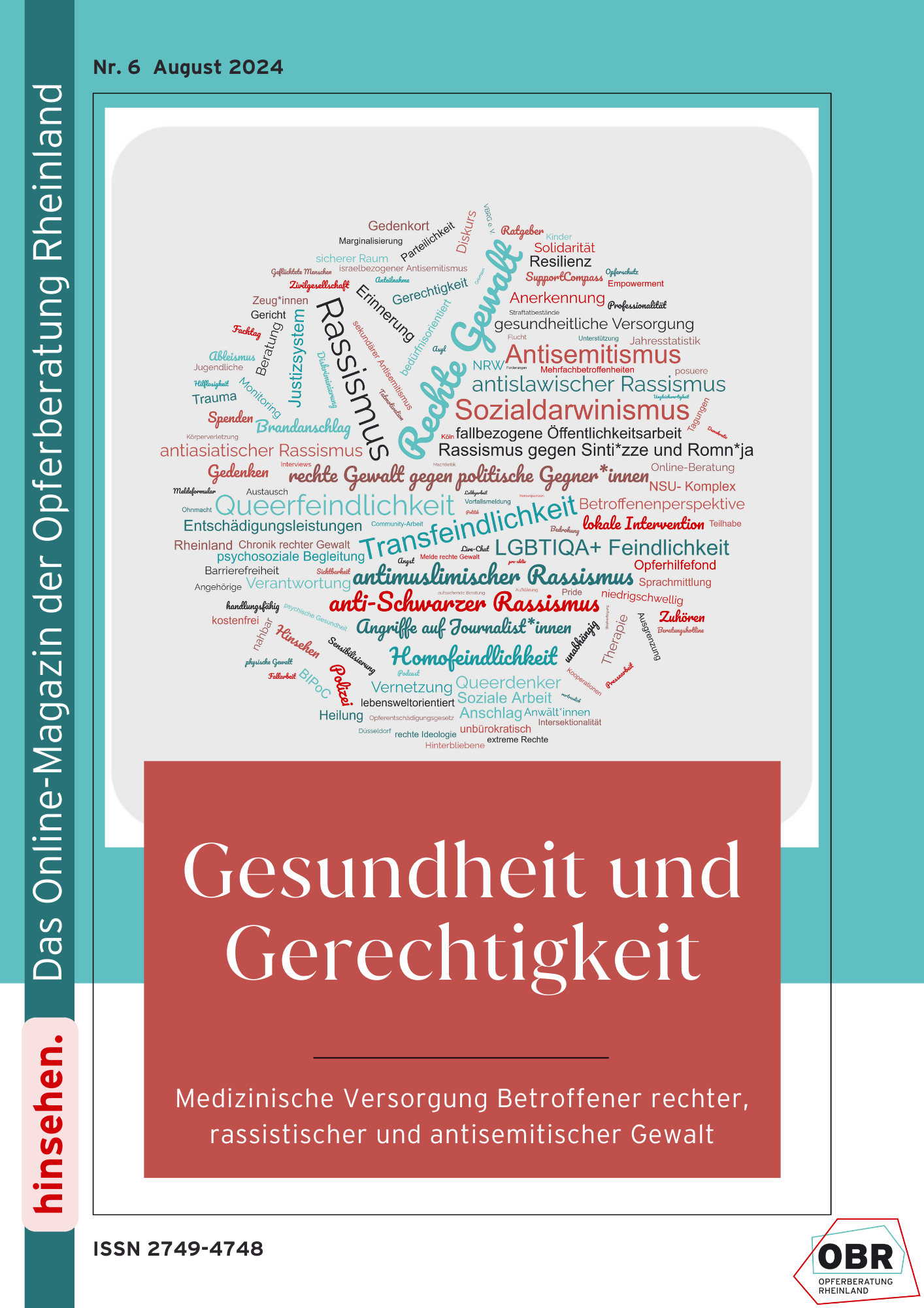 Cover des Online-Magazins Hinsehen der Opferberatung Rheinland Nr. 6 1-2024